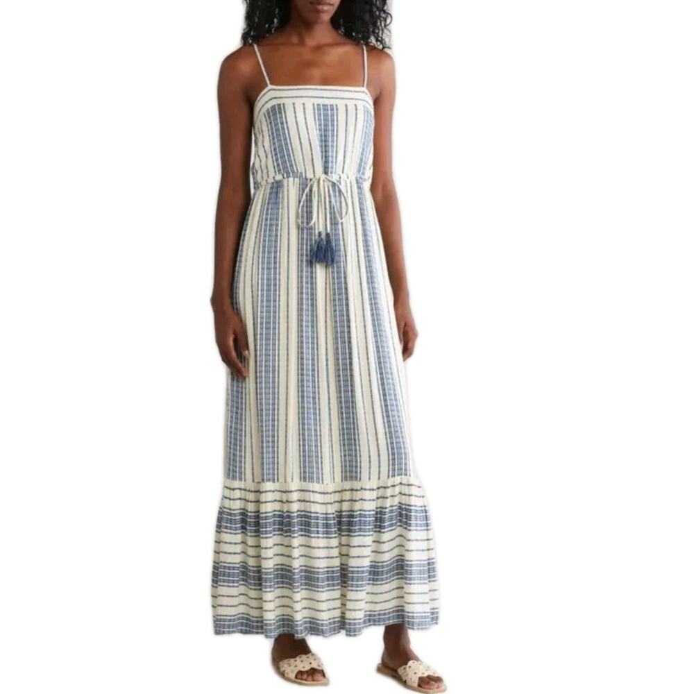 lovestitch Blue and White Striped Maxi Dress